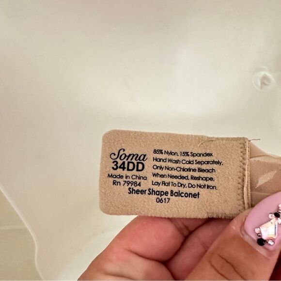 Soma sheer shape balconette in nude Sz 34DD - Picture 4 of 4